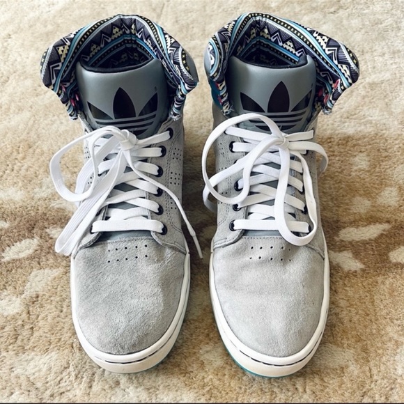 Adidas Adi High EXT Hightop Suede Sneaker 2012 Retro Style In Gray Blue Size 7 - Picture 6 of 12